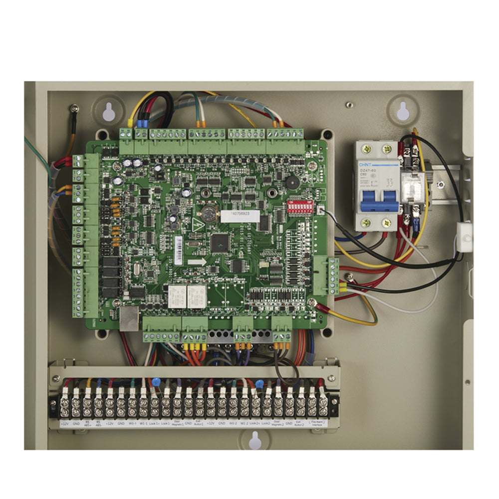 Controlador de Acceso / 2 Puerta / 4 Lectores de Huella y Tarjetas / Integración con Video / Incluye Gabinete y Fuente de Alimentación 12Vcc/8A - SILYMX