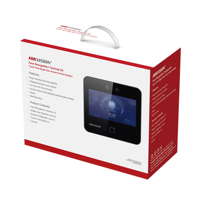 HIKVISIONDS-KAS343Kit de Control de Acceso TODO INCLUIDO con Lector de Rostros, QRs y Tarjetas / 1,500 rostros / Compatible con App HIKConnect /Incluye Electroimán Botón de Salida y Montajes Z y L para imán / HIK - IA - SILYMX