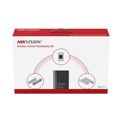 Kit de Accesorios para Control de Acceso Fuente 12 Vcd 2 A, Botón de Salida y Chapa Magnética 600 Lbs Para instalación de control de acceso DS-KAS-7M01 - SILYMX