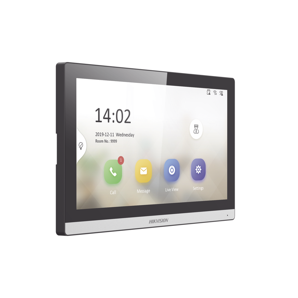 Monitor IP WiFi Touch Screen 7" para Videoportero IP Vídeo en Vivo PoE Estándar Apertura RemotaAudio bidireccional Borde slim DS-KH6350-WTE1 - SILYMX