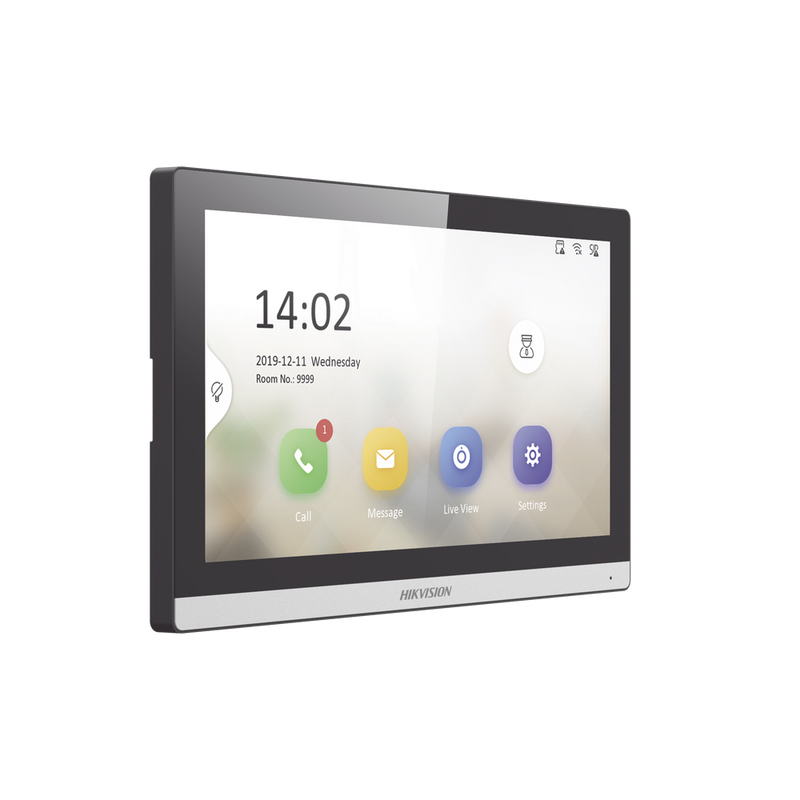 Monitor IP WiFi Touch Screen 7" para Videoportero IP Vídeo en Vivo PoE Estándar Apertura RemotaAudio bidireccional Borde slim DS-KH6350-WTE1