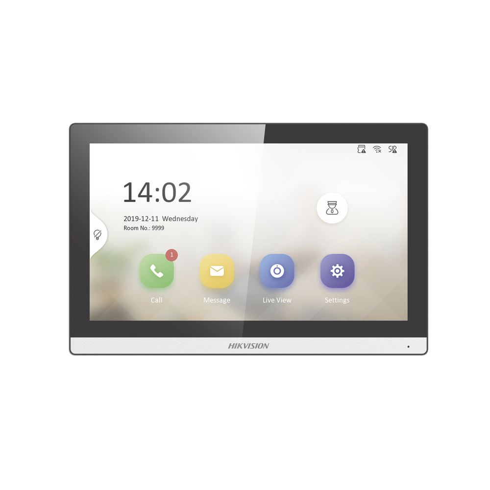 Monitor IP WiFi Touch Screen 7" para Videoportero IP Vídeo en Vivo PoE Estándar Apertura RemotaAudio bidireccional Borde slim DS-KH6350-WTE1 - SILYMX