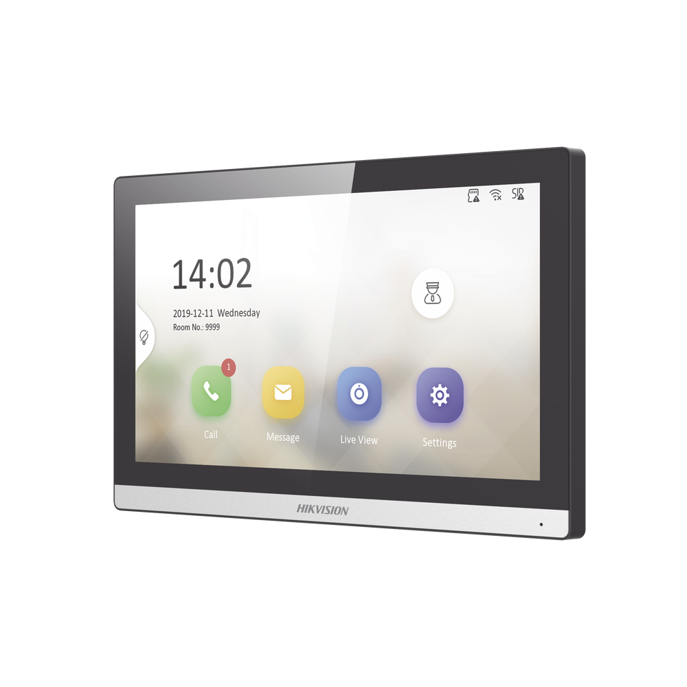 Monitor IP WiFi Touch Screen 7" para Videoportero IP Vídeo en Vivo PoE Estándar Apertura RemotaAudio bidireccional Borde slim DS-KH6350-WTE1 - SILYMX