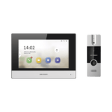 Kit de Videoportero Analógico IP a 4 Hilos App Hik-Connect Monitor se Conecta a Internet por Cable o WiFi y por 4 Hilos Expandible a Mas Equipos DS-KIS302-P - SILYMX