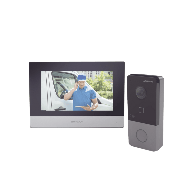 Kit de Videoportero IP Poe Estandar con llamada a App HikConnect Apertura con tarjeta DS-KIS603-P - SILYMX