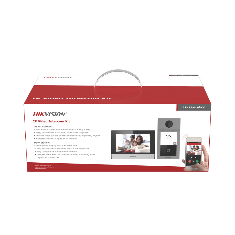 Kit de Videoportero Hikvision IP Poe llamada a App HikConnect Apertura con tarjeta MIFARE Frente de calle IK08 & IP65 2 puertas DS-KIS604-P(C) - SILYMX