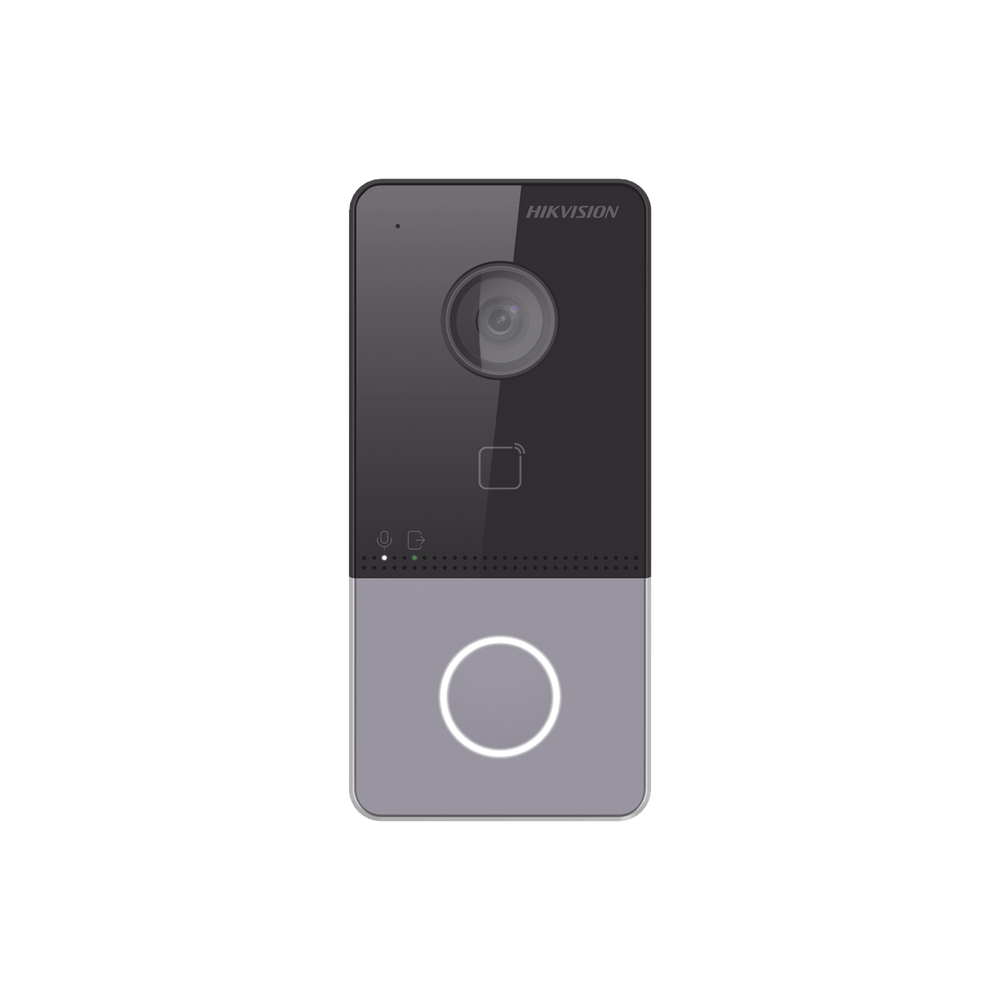 Videoportero IP 2 Megapixel PoE Estandar IP65 Apertura desde Hik-connect Soporta 1 Departamento y Hasta 6 Monitores Tarjetas Mifare DS-KV6113-WPE1(C) - SILYMX