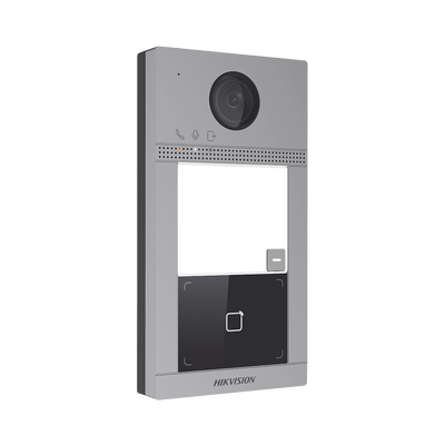 HIKVISIONDS-KV8113-WME1(C)Videoportero IP 2 Megapixel / Llamada y Apertura Remota desde App Hik - Connect / PoE / Exterior IP65 + Antivandalico IK08 / 1 Departamento / Apertura con Tarjeta / Soporta 2 Puertas y hasta 6 Monitores - SILYMX