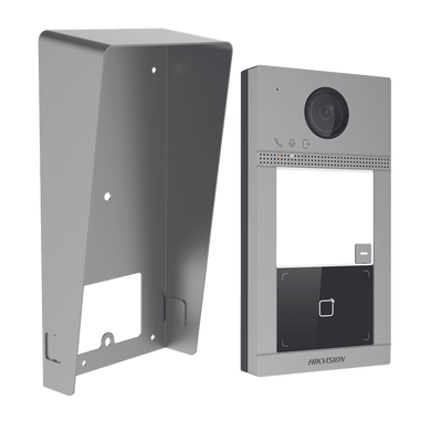 HIKVISIONDS-KV8113-WME1(C)/IKKit Videoportero + Carcasa protectora IP 2 Megapixel / Llamada y Apertura Remota desde App Hik - Connect / PoE / Exterior IP65 + Antivandalico IK08 / 1 Departamento / Apertura con Tarjeta / Soporta 2 Puertas y hasta 6 Monitores - SILYMX