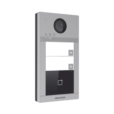 HIKVISIONDS-KV8213-WME1(C)Videoportero IP 2 Megapixel / Llamada y Apertura Remota desde App Hik - Connect (requiere monitor) / PoE / Exterior IP65 + Antivandalico IK08 / 2 Departamentos / Apertura con Tarjeta / Soporta 2 Puertas y hasta 6 Monitores - SILYMX