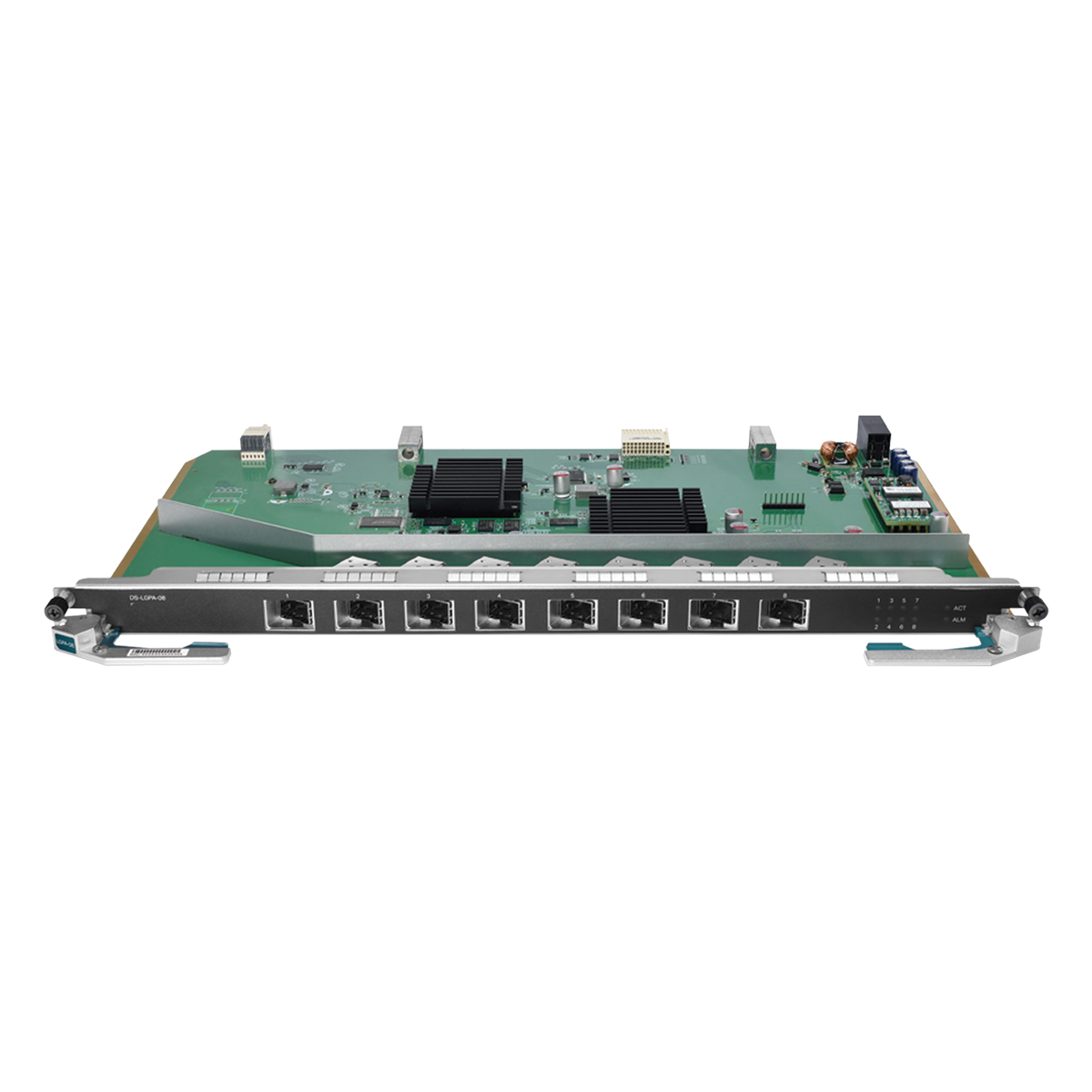 Tarjeta de Servicio GPON / 8 Puertos PON / Split 1:128 / 1024 Clientes / 20 km (12.4 mi) / Intercambio en Caliente