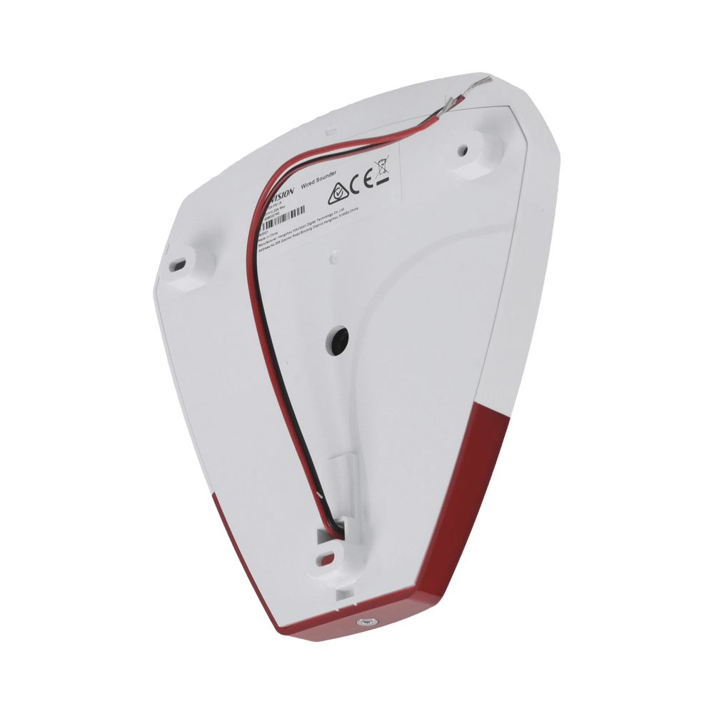 Sirena Estrobo Cableada Hikvision Ideal para cualquier Panel de Alarma Roja 105 dB Protección IP54 DS-PS1-R - SILYMX