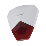 Sirena Estrobo Cableada Hikvision Ideal para cualquier Panel de Alarma Roja 105 dB Protección IP54 DS-PS1-R - SILYMX