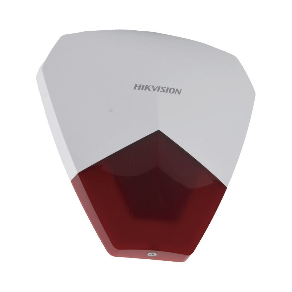 Sirena Estrobo Cableada Hikvision Ideal para cualquier Panel de Alarma Roja 105 dB Protección IP54 DS-PS1-R - SILYMX