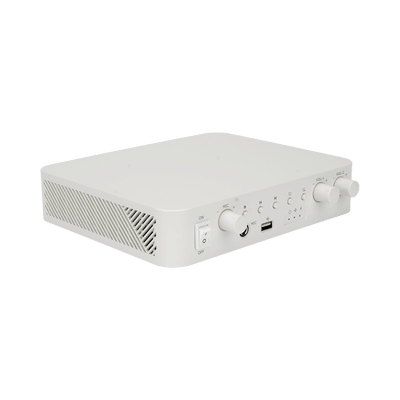 HIKVISIONDS-QAE0A60G1-VBAmplificador | Bluetooth | 2 Canales | 30 W por Canal | Salida 4 - 8 Ω x 2 | 100V COM x 2 | Una Zona | Música Ambiental - SILYMX