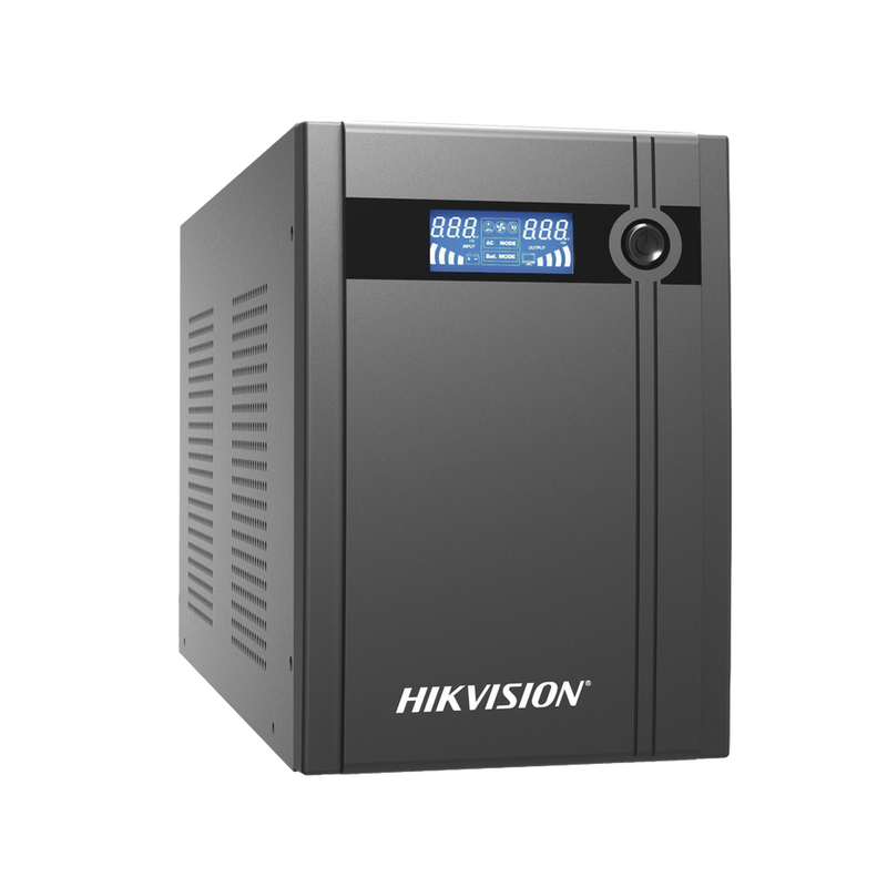 UPS Hikvision de 2000 VA 1200 W Pantalla LCD Protección Contra Sobrecarga y Descarga Entrada y Salida 120 VCA 4 Tomas NEMA 5-15R DS-UPS2000-X