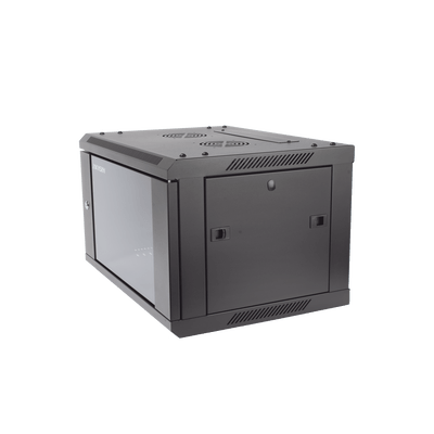 HIKVISIONDS-XS6406-S/BGabinete para Montaje en Pared - Piso / Puerta de Cristal Templado / Cuerpo Fijo / 6 Unidades de Rack / 19" / Fabricado en Acero - SILYMX
