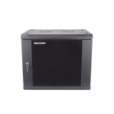 Gabinete para Montaje en Pared y Piso con Puerta de Cristal Templado Cuerpo Fijo 9 Unidades de Rack 19" Fabricado en Acero HIKVISION DS-XS6409-S/B - SILYMX