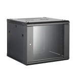 Gabinete para Montaje en Pared y Piso con Puerta de Cristal Templado Cuerpo Fijo 9 Unidades de Rack 19" Fabricado en Acero HIKVISION DS-XS6409-S/B - SILYMX