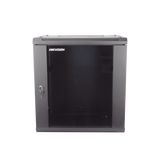 Gabinete para Montaje en Pared - Piso Puerta de Cristal Templado Cuerpo Fijo 12 Unidades de Rack 19" Fabricado en Acero DS-XS6412-S/B - SILYMX