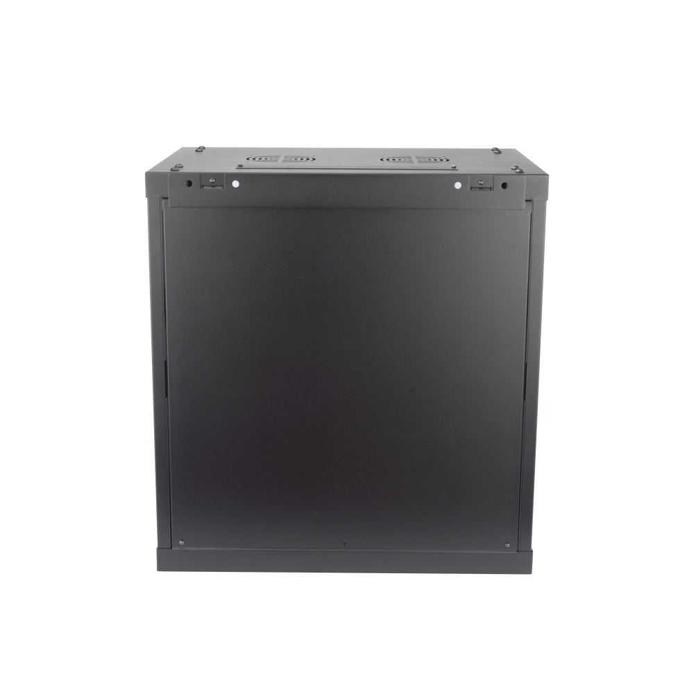 Gabinete para Montaje en Pared - Piso Puerta de Cristal Templado Cuerpo Fijo 12 Unidades de Rack 19" Fabricado en Acero DS-XS6412-S/B - SILYMX