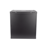 Gabinete para Montaje en Pared - Piso Puerta de Cristal Templado Cuerpo Fijo 12 Unidades de Rack 19" Fabricado en Acero DS-XS6412-S/B - SILYMX