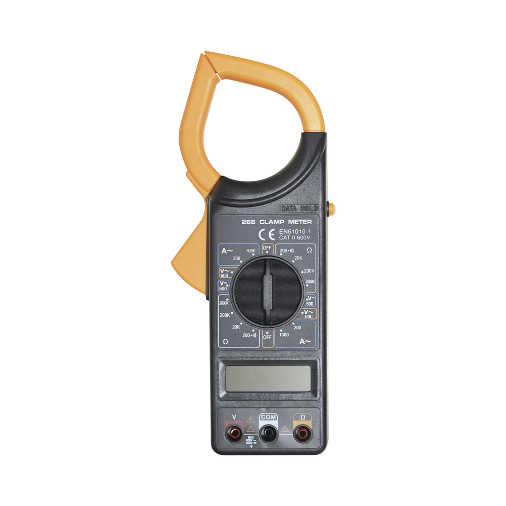 Multímetro Digital de Gancho Compacto 600 Vcc Vca CATII Con pantalla LCD No incluye Batería DT266 - SILYMX