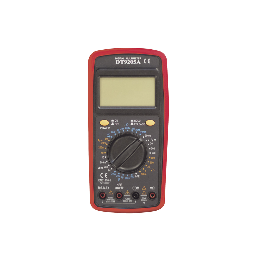 Multímetro Digital Compacto 600 Vcc / Vca CATII con Pantalla LCD No incluye Batería DT9205A - SILYMX