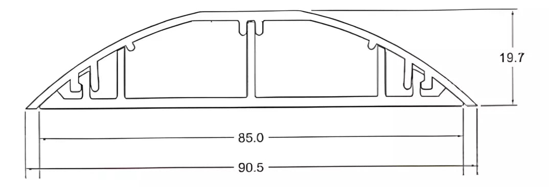 Ducto de media caña base de PVC y tapa de aluminio 2.5 m de largo DMCPVCAL - SILYMX