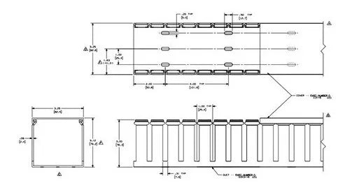Canaleta Ranurada de PVC sin Tapa 82.6 mm de Ancho 79.2 mm de Alto y 1828.8 mm de Largo G3X3BL6 - SILYMX