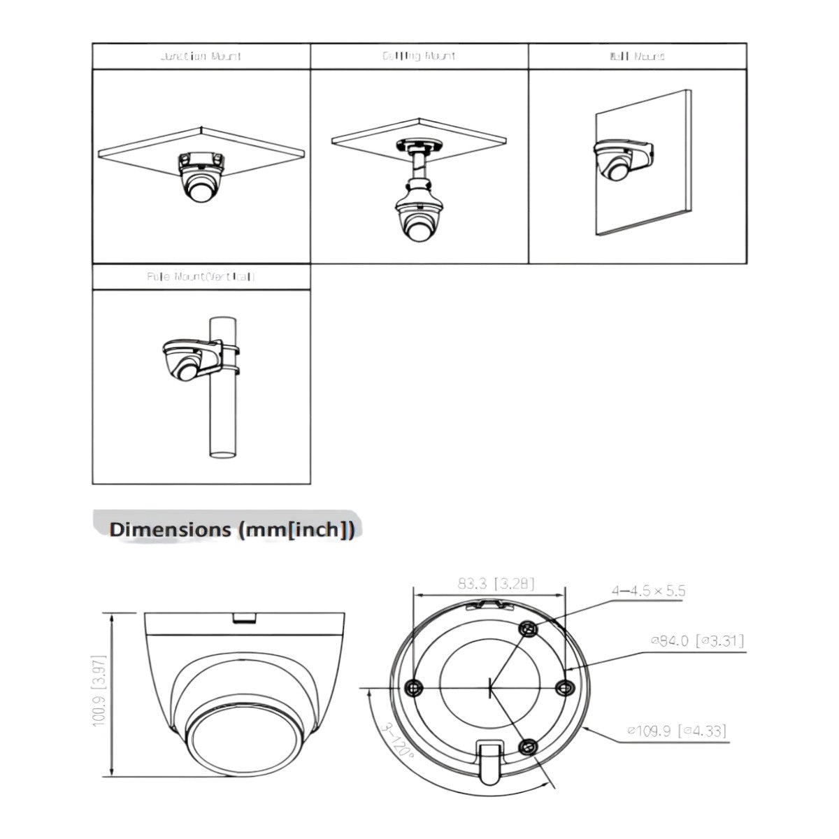 Cámara IP Domo de 2 Megapixeles Con Iluminador Dual Inteligente+Full Color WizSense Lente de 2.8mm 107 Grados de Apertura 30 Mts de IR y Luz Visible Micrófono Integrado WDR Ranura para Micro SD SMD Plus PoE DH-IPC-HDW2249T-S-IL - SILYMX