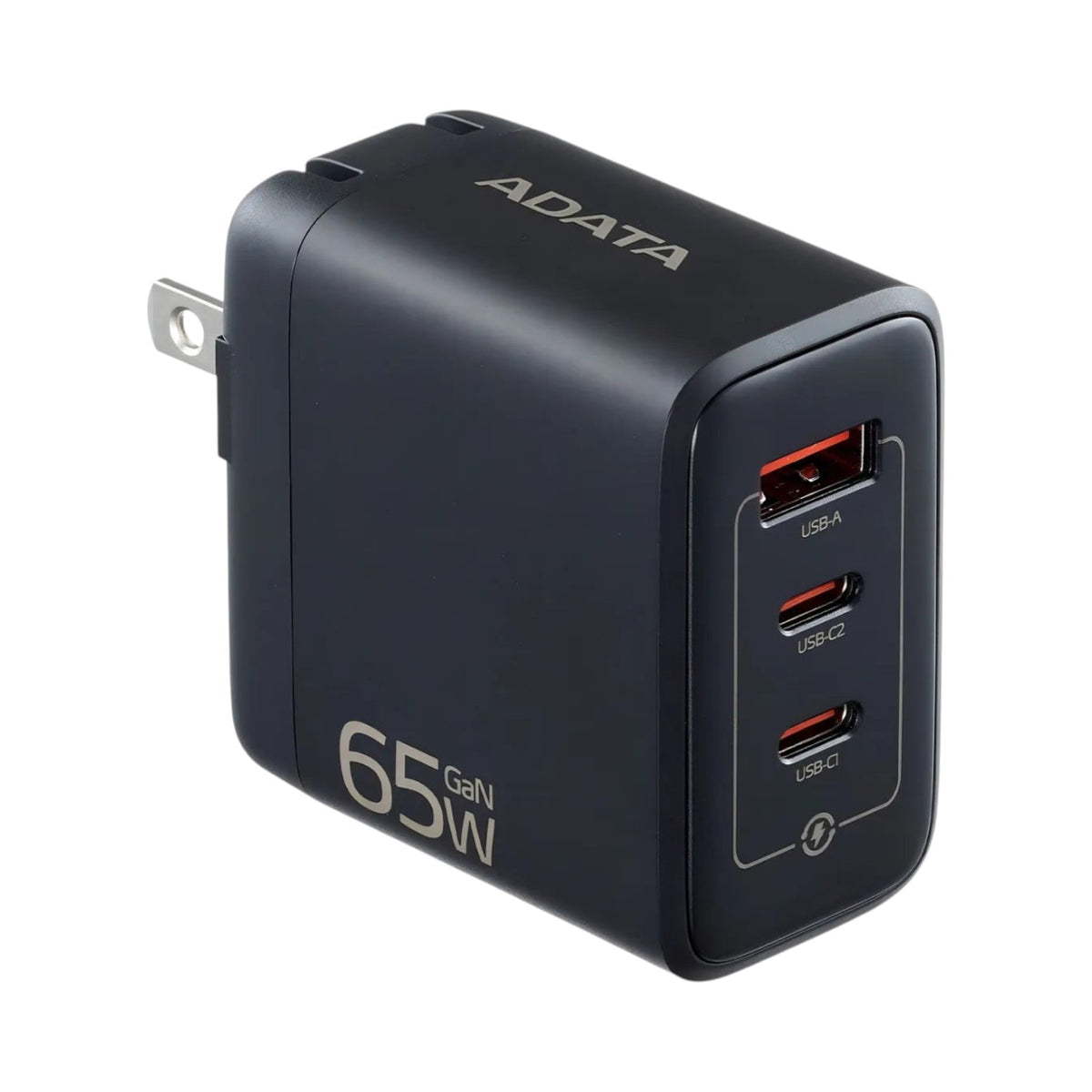 Cargador ADATA 65W USB-C PD 3.0 & QC 4.0 | Carga Rápida para Laptop, iPhone, Android | 3 Puertos | Negro ChargerU-0653-QCPDBK - SILYMX