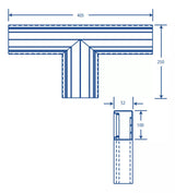 Sección en T color blanco de PVC auto extinguible TEK-100-T - SILYMX
