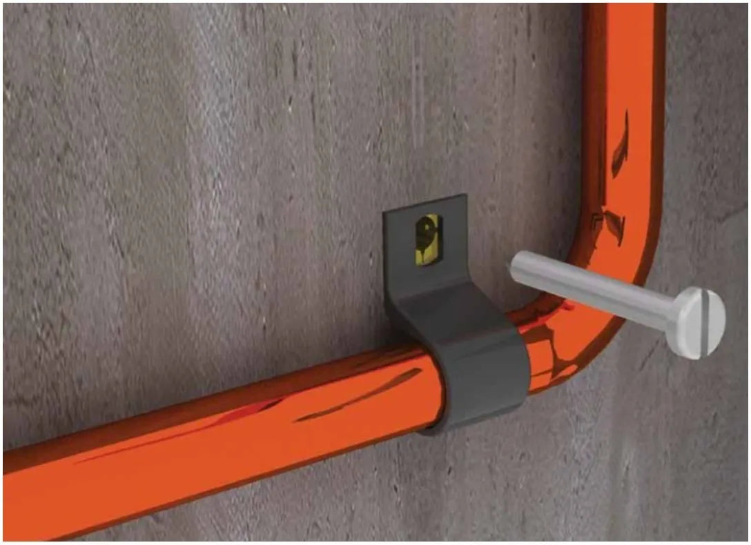 Kit de 3 grapas, 3 taquetes Y 3 tornillos para sujetar conductores redondos o tubo en muro TK-2026 - SILYMX