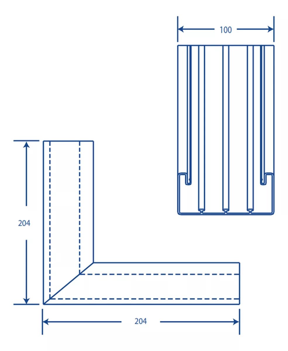 Esquinero interior en color blanco de PVC auto extinguible TEK-100-EI - SILYMX