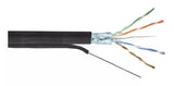 Bobina de cable FTP con Mensajero de Acero Cat6+ 23 AWG Uso en Intemperie y aplicaciones Aéreas Negro 305 Metros PRO-CAT-6-AIR - SILYMX
