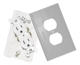 Contacto eléctrico doble Duplex soporte y tapa de PVC auto extinguible y aluminio universal INKA-100-DUPLEX - SILYMX