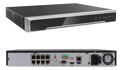NVR 32 Megapíxel 8K 8 Canales IP 8 Puertos PoE Soporta Cámaras con AcuSense HDMI en 8K DS-7608NI-M2/8P - SILYMX