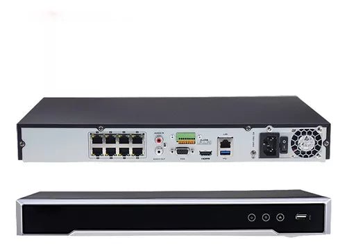 NVR 32 Megapíxel 8K 8 Canales IP 8 Puertos PoE Soporta Cámaras con AcuSense HDMI en 8K DS-7608NI-M2/8P - SILYMX