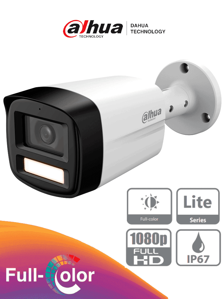 Camaras Analogicas BalaDAHUADH-HAC-HFW1209TLMN-LED-S3Camara Bullet HDCVI 2MP Full Color Lente 2.8mm IP67 40m LED Dahua DH - HAC - HFW1209TLMN - LED - S3 - SILYMX