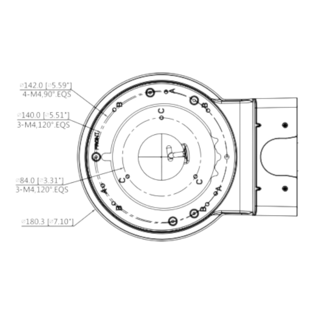 Brazo para Pared compatible con Cámaras Domo Modelos: HDBWxxExx, HDBWxxH-xx y DH-PFB211W - SILYMX