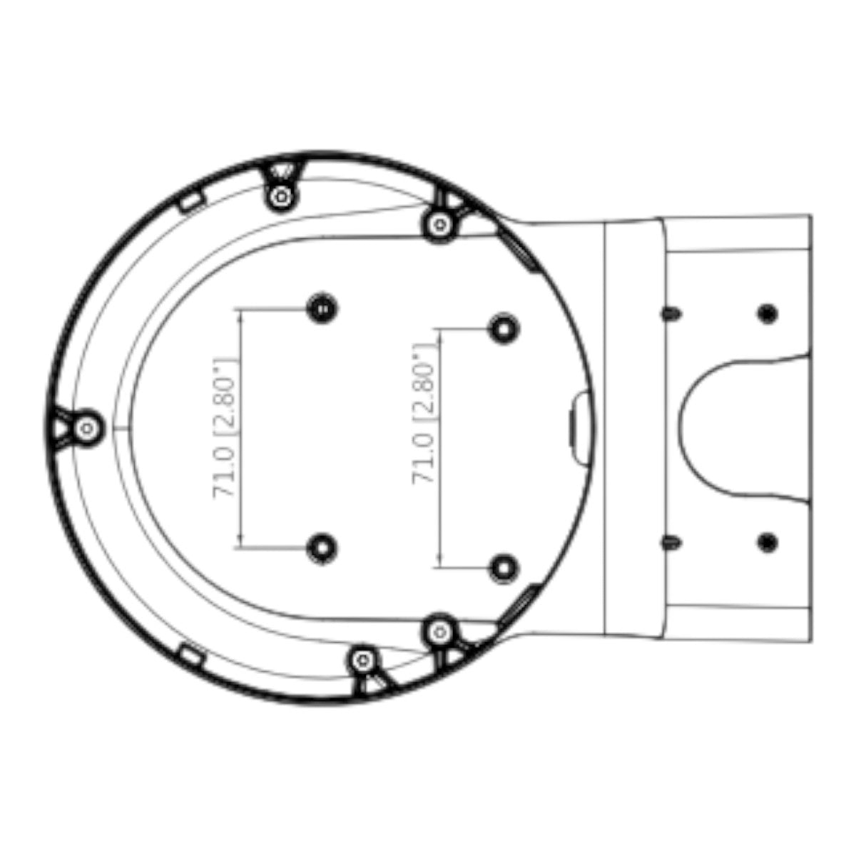 Brazo para Pared compatible con Cámaras Domo Modelos: HDBWxxExx, HDBWxxH-xx y DH-PFB211W - SILYMX