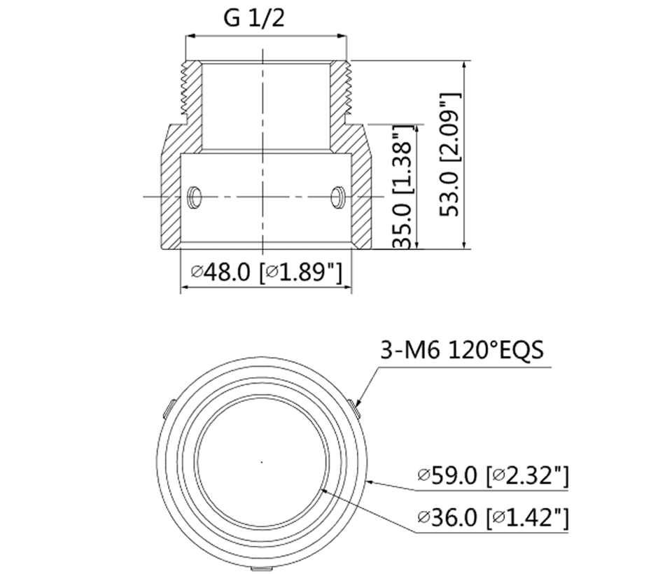 Montaje para camarasDAHUADH-PFA110Adaptador Montaje Aluminio PTZ 5kg Compatible SD59 SD50 SD40 Dahua DH - PFA110 - SILYMX