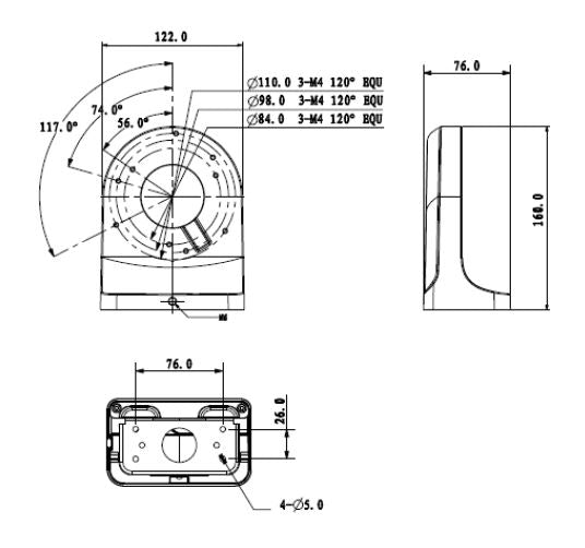 Montajes y Brackets para CámarasDAHUADH-PFB203WBrazo de Pared Aluminio para Cámaras Domo 160x122x76mm DAHUA DH - PFB203W - SILYMX