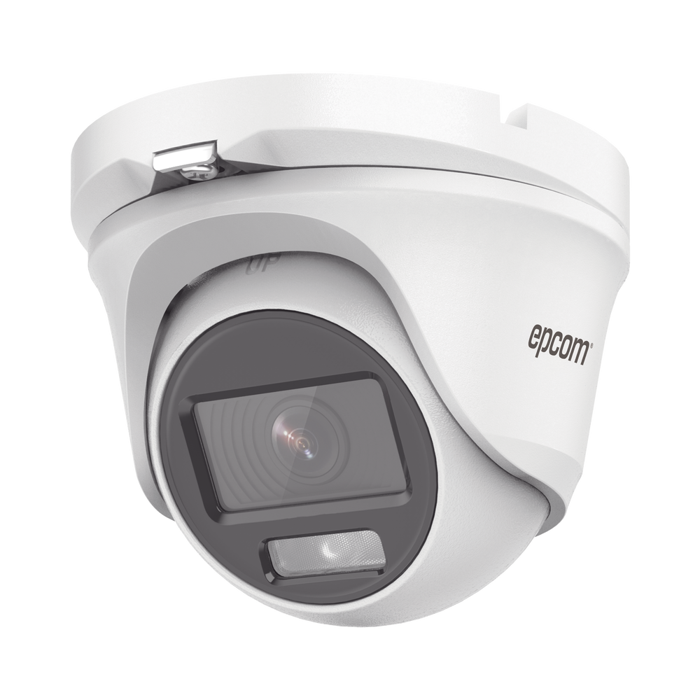 Cámara Eyeball TURBOHD 2 Megapíxel (1080p) Lente 2.8 mm Microfono Integrado Imagen a Color 24/7 METAL Luz Blanca 20 mts Exterior IP66 TVI-AHD-CVI-CVBS dWDR ColorVu E8-TURBO-C/A - SILYMX