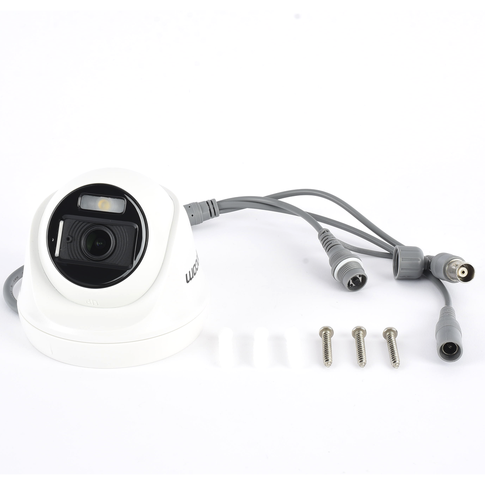 Cámara Turret TURBOHD 2 Megapíxel 1080p Imagen a color 24/7 Lente 2.8 mm Policarbonato Luz Blanca 20 mts Interior Microfono Integrado TVI-AHD-CVI-CVBS dWDR E8-TURBO-PC/A - SILYMX