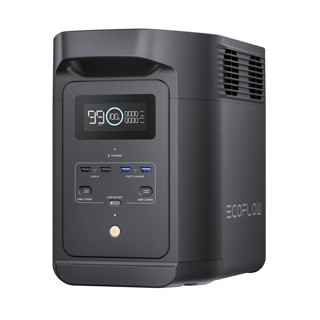 Estación de Energía Portátil de 980Wh Litio LFP 10 Puertos AC 500 W (Max. 1000W) 2 USB-C 100W Cargador de Coche 10A a 12.6V Conectividad WiFi y Bluetooth (App) Carga Solar 500W Max ECOFLOW E980 - SILYMX