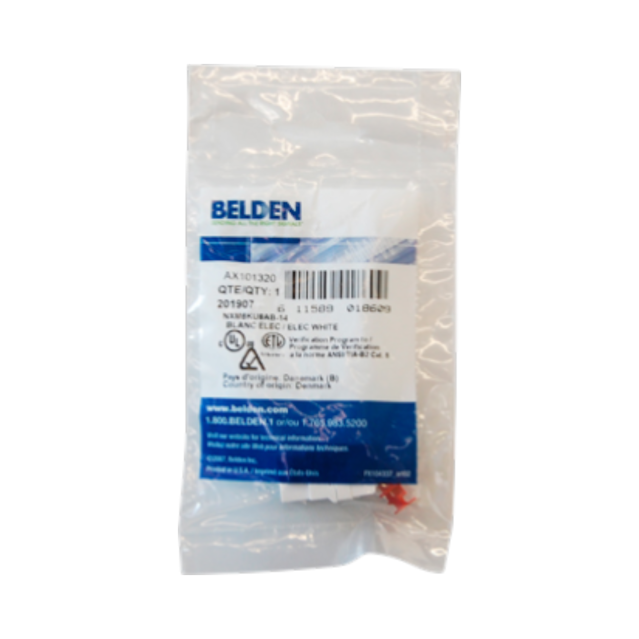 Jack Belden Cat6+ Rj45 Keyconnect Mediaflex NORDX Categoría 6 22 A 26 Awg De Impacto Blanco Ax101320 - SILYMX