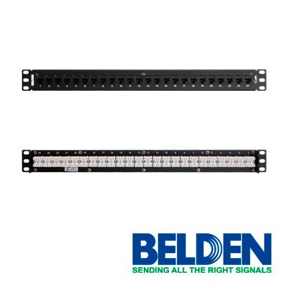 Patch Panel Belden Cat6 Cat6+ 24 Puertos 1U Precargado Negro AX103253 - SILYMX