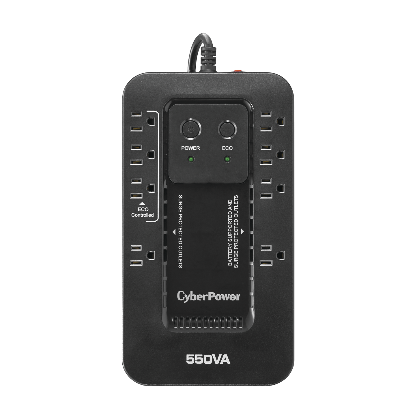 UPS de 550 VA/330 W Topología Standby con Modo Ahorrador ECO Entrada 120 Vca NEMA 5-15P Con 8 Tomas NEMA 5-15R EC550G - SILYMX